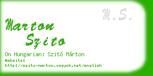 marton szito business card