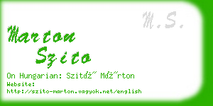 marton szito business card